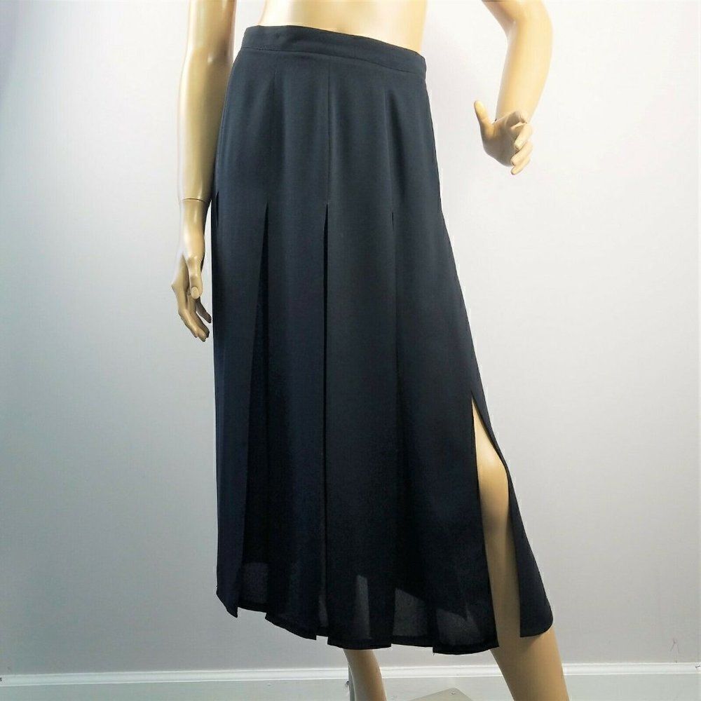 Split Pleat Black Sexy Skirt